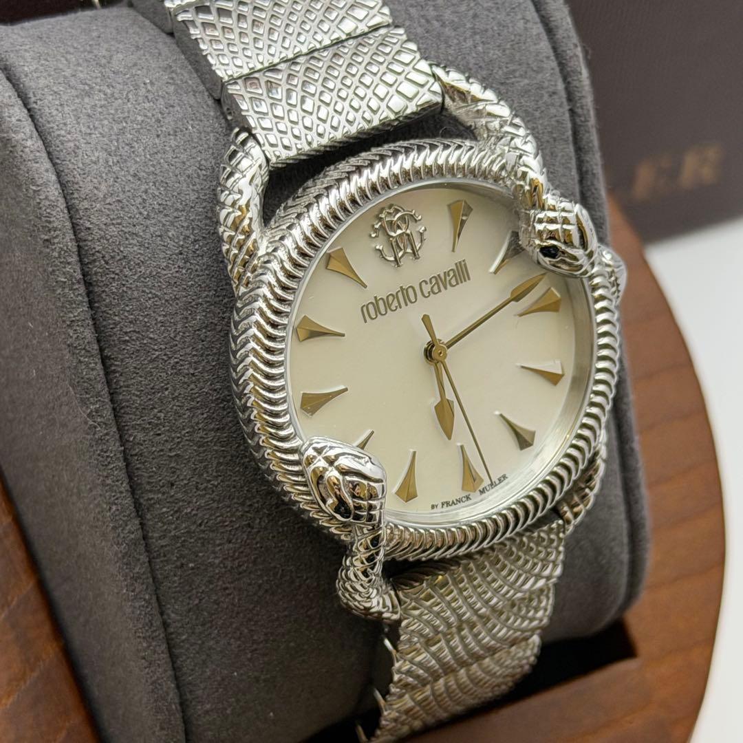 【極美品】ロベルトカヴァリ　1L072 シェル　レディース　クォーツ　箱説保