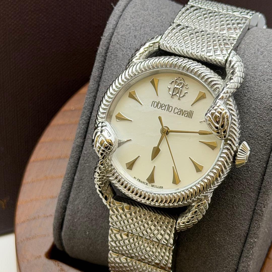 【極美品】ロベルトカヴァリ　1L072 シェル　レディース　クォーツ　箱説保