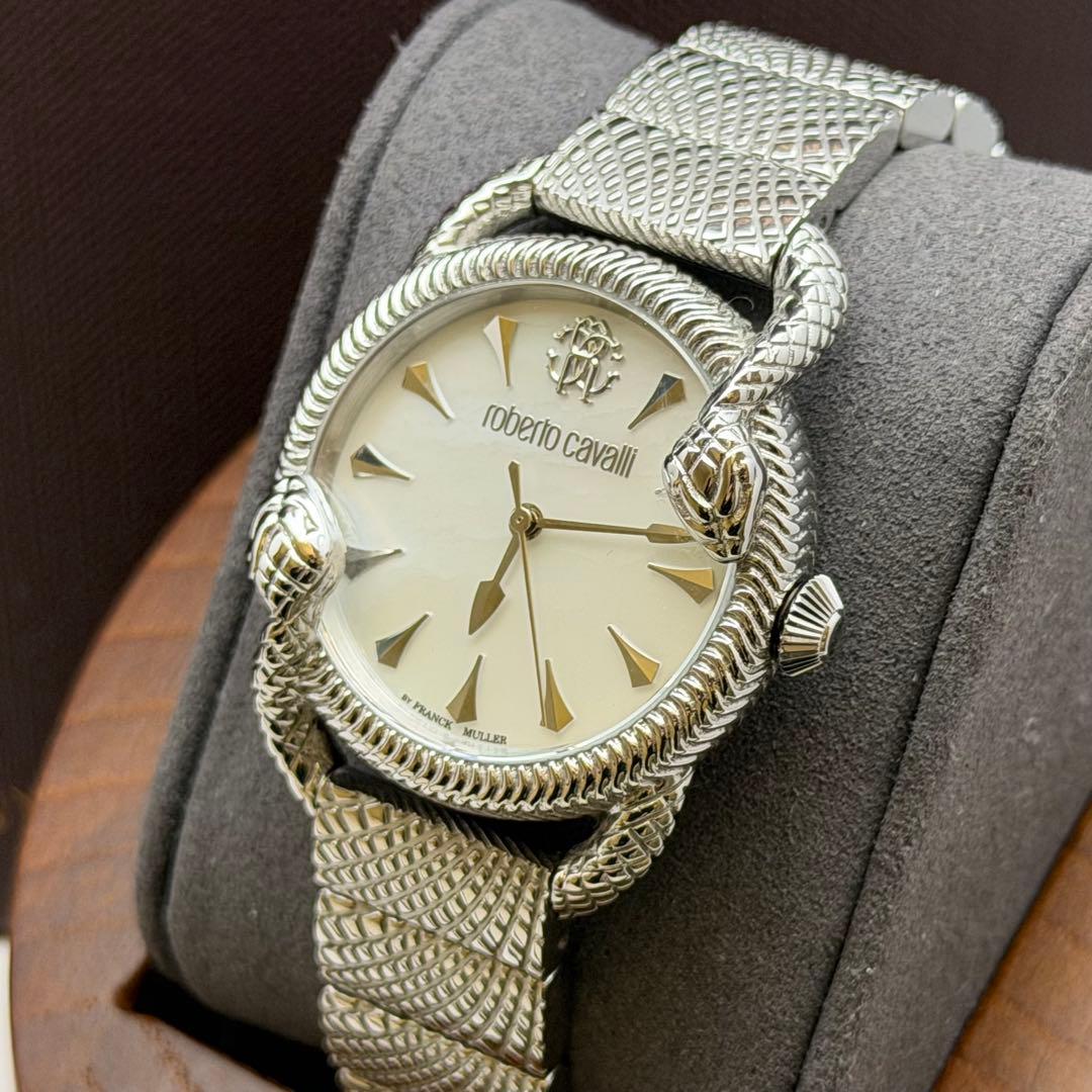 【極美品】ロベルトカヴァリ　1L072 シェル　レディース　クォーツ　箱説保