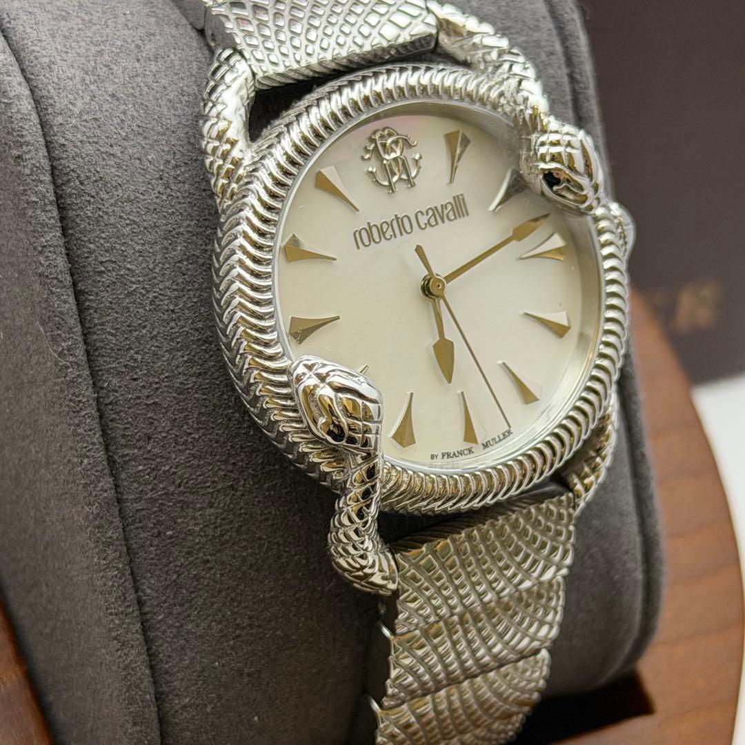 【極美品】ロベルトカヴァリ　1L072 シェル　レディース　クォーツ　箱説保