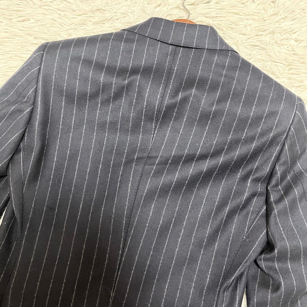 ゼルビーノ×マーリン テーラードジャケット ウール ダブル ストライプ 濃紺 冬