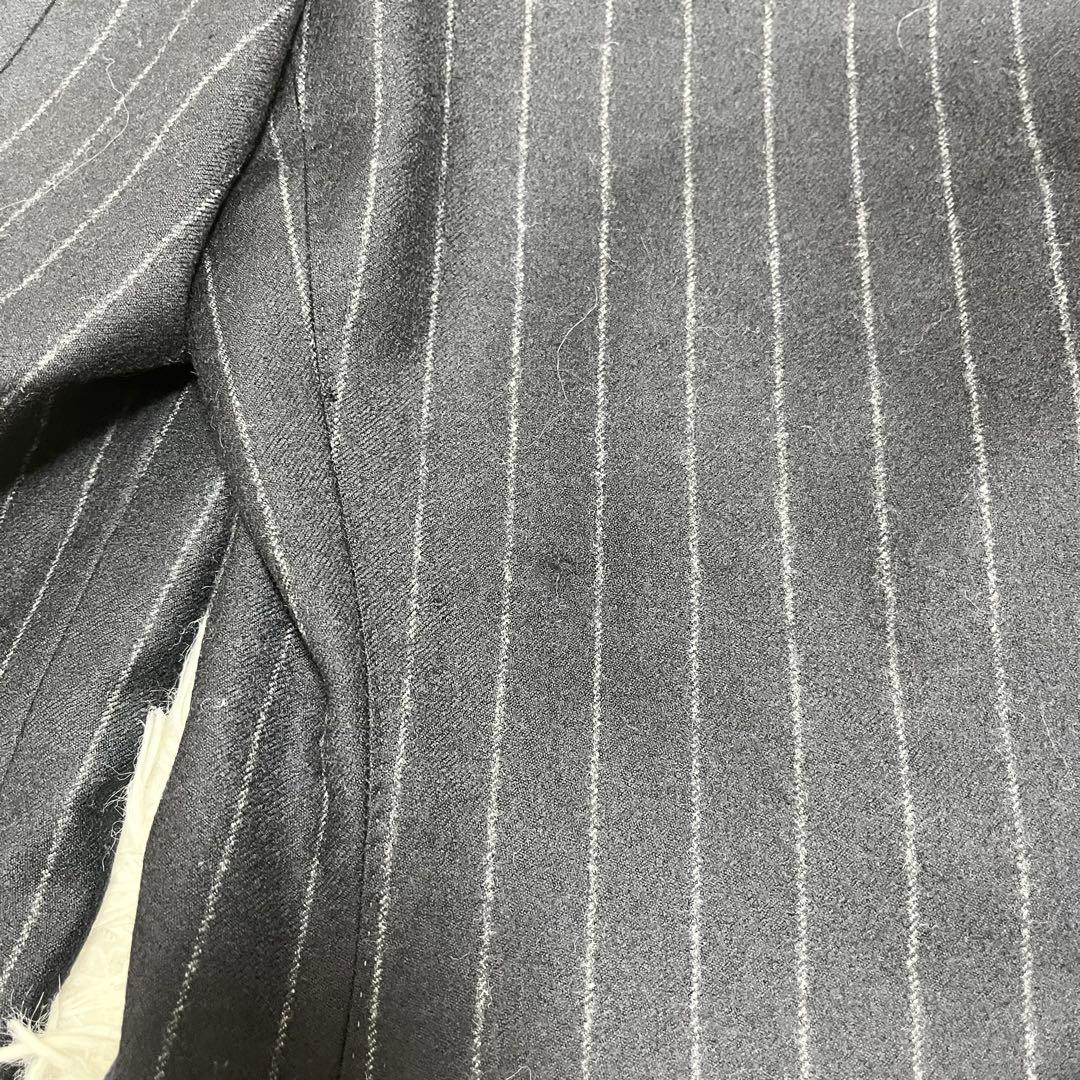 ゼルビーノ×マーリン テーラードジャケット ウール ダブル ストライプ 濃紺 冬