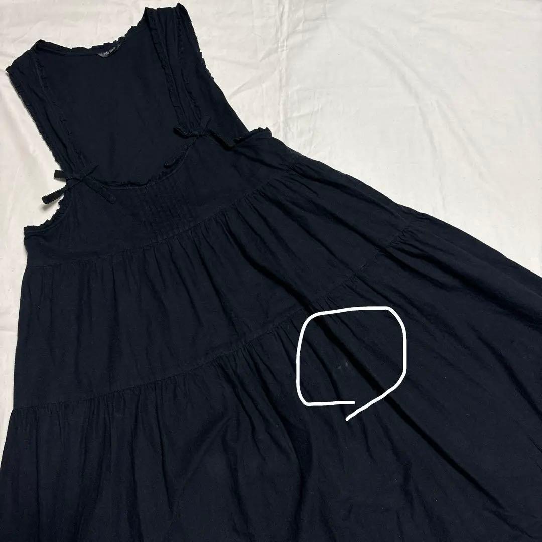 ピンクハウス 黒 フランネルジャンパースカート