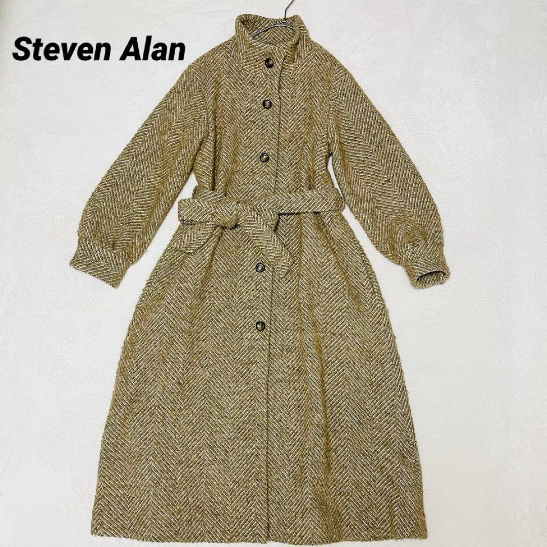 美品☆Steven Alan ヘリンボーン　ジャガード ロングコート　6.3万