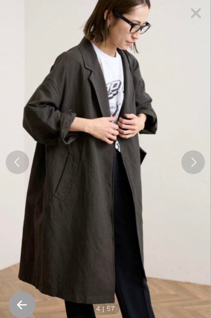 【Gosuke】FRAMeWORK◆フレームワーク　綿麻ポプリンコート