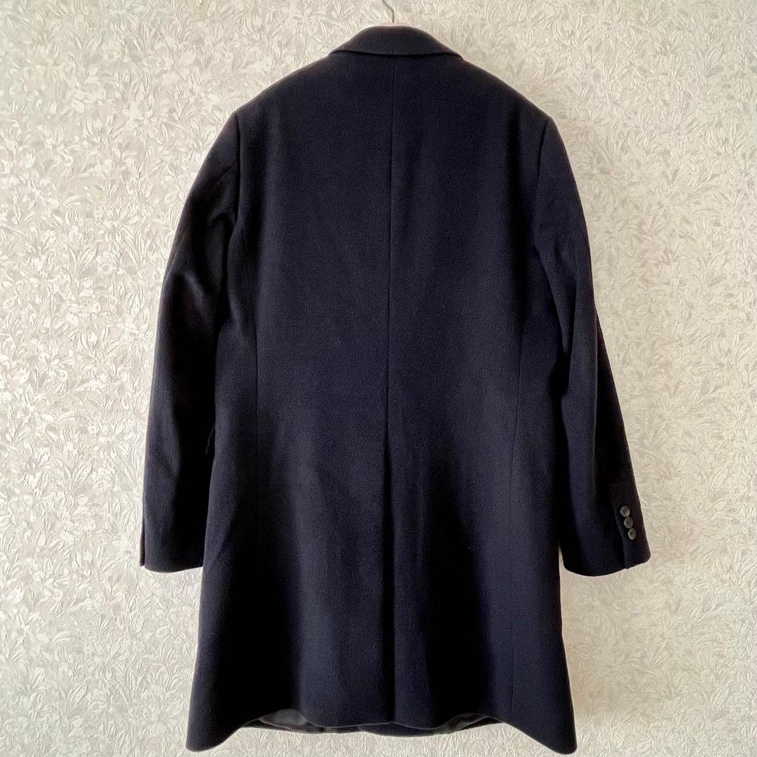 【未使用】ユニクロ　カシミヤ　ウール　チェスターコート　ネイビー　L ロング