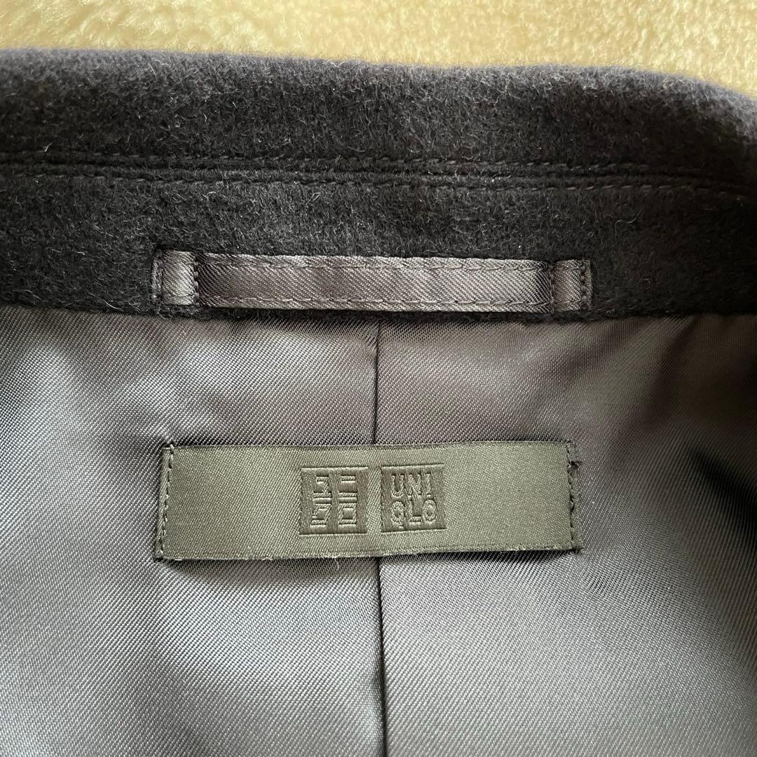 【未使用】ユニクロ　カシミヤ　ウール　チェスターコート　ネイビー　L ロング