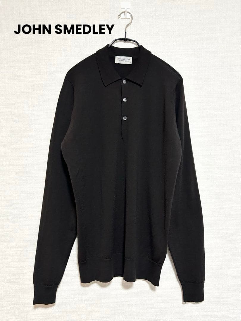 美品❗️ JOHN SMEDLEY ジョンスメドレー ニットポロシャツ ブラウン