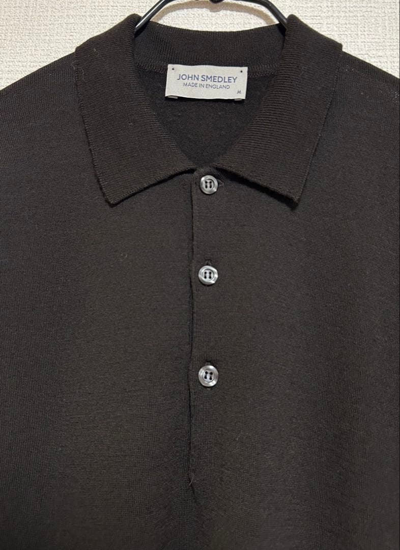 美品❗️ JOHN SMEDLEY ジョンスメドレー ニットポロシャツ ブラウン