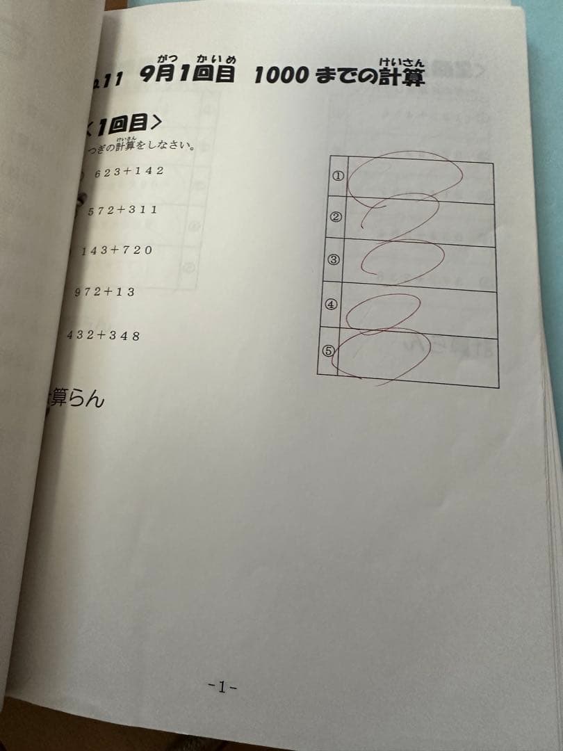 ※裁断済※小1最高レベル特訓 算数テキスト計算ドリル