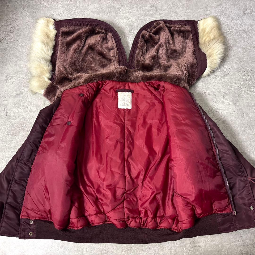 70's 米軍実物 N-2B フライトジャケット ALPHA製 希少マルーン M