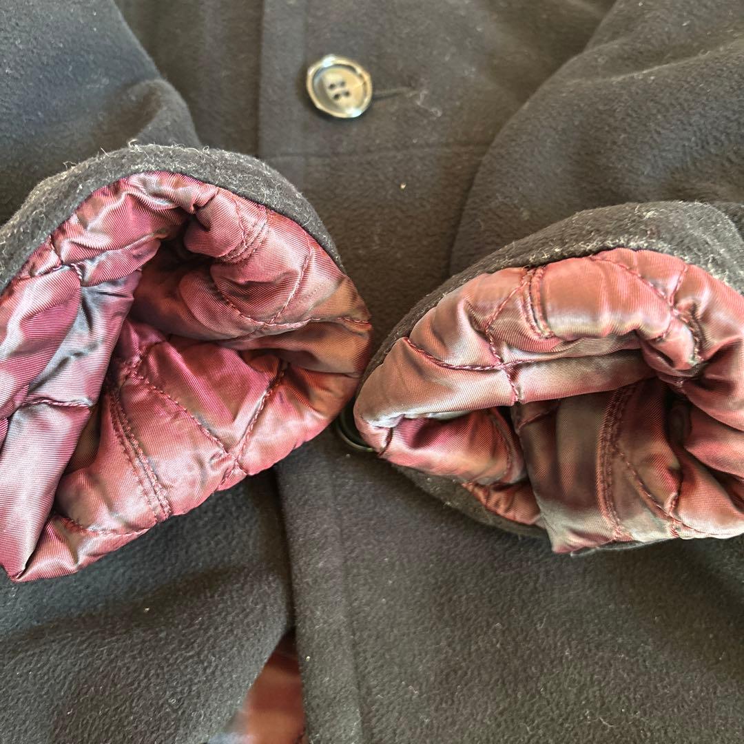 トリコ コムデギャルソン ピーコート S ブラック　裏地 キルティング