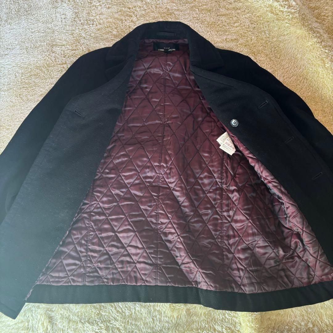 トリコ コムデギャルソン ピーコート S ブラック　裏地 キルティング