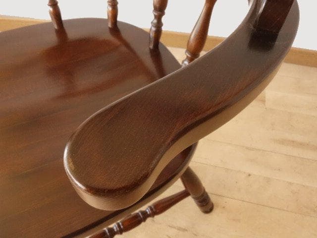 飛騨産業　キツツキ　穂高　アームチェアー③　イス　椅子　 木製　再塗装済ＵＳＥＤ