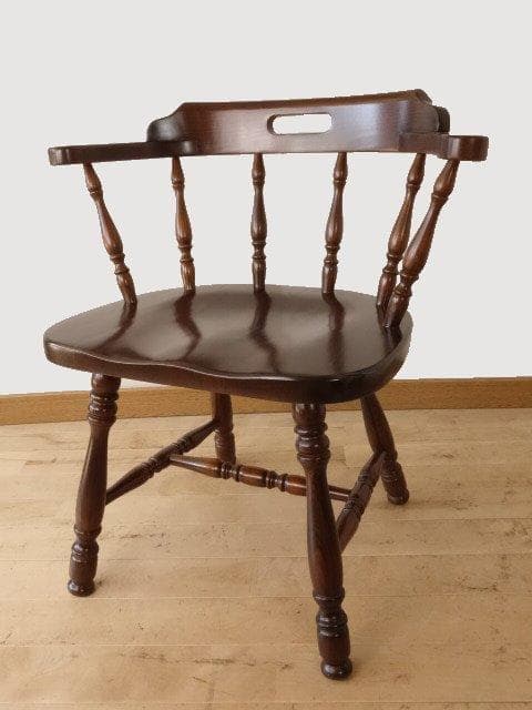 飛騨産業　キツツキ　穂高　アームチェアー③　イス　椅子　 木製　再塗装済ＵＳＥＤ