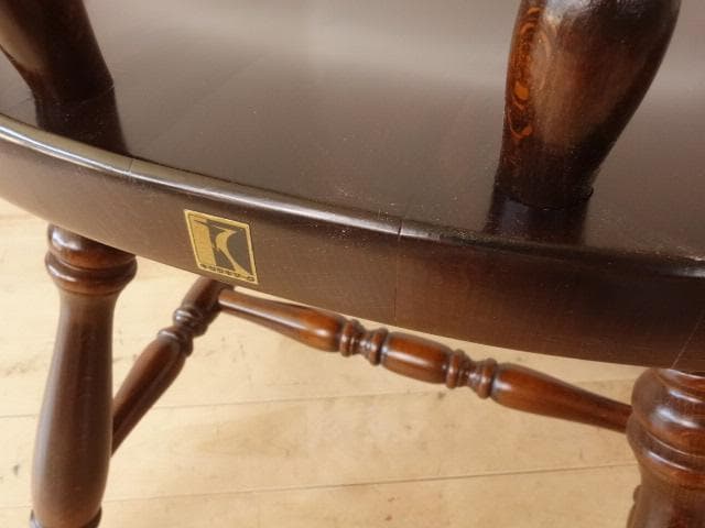 飛騨産業　キツツキ　穂高　アームチェアー③　イス　椅子　 木製　再塗装済ＵＳＥＤ