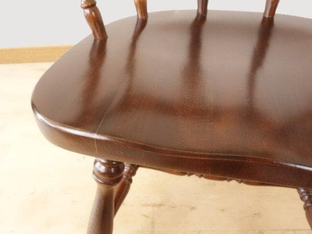 飛騨産業　キツツキ　穂高　アームチェアー③　イス　椅子　 木製　再塗装済ＵＳＥＤ