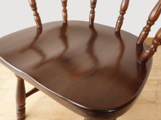 飛騨産業　キツツキ　穂高　アームチェアー③　イス　椅子　 木製　再塗装済ＵＳＥＤ