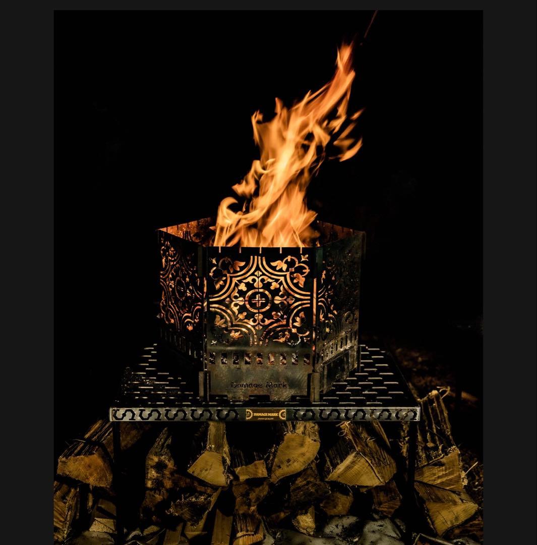 damage mark ROCA 焚き火台 アウトドア キャンプ ソロ 焚火 炎