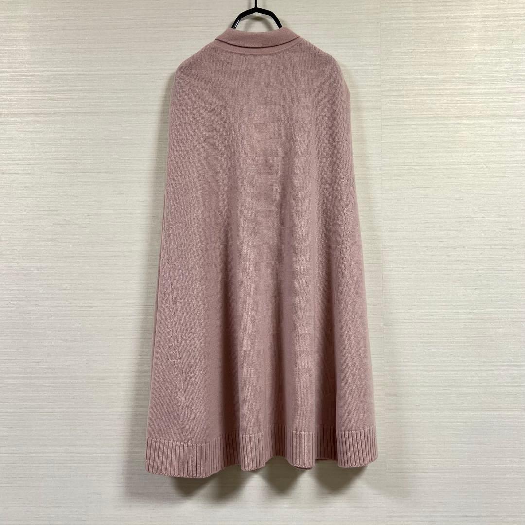 新品未使用 PICONE ピンク ニット ケープコート 飾りボタン付き