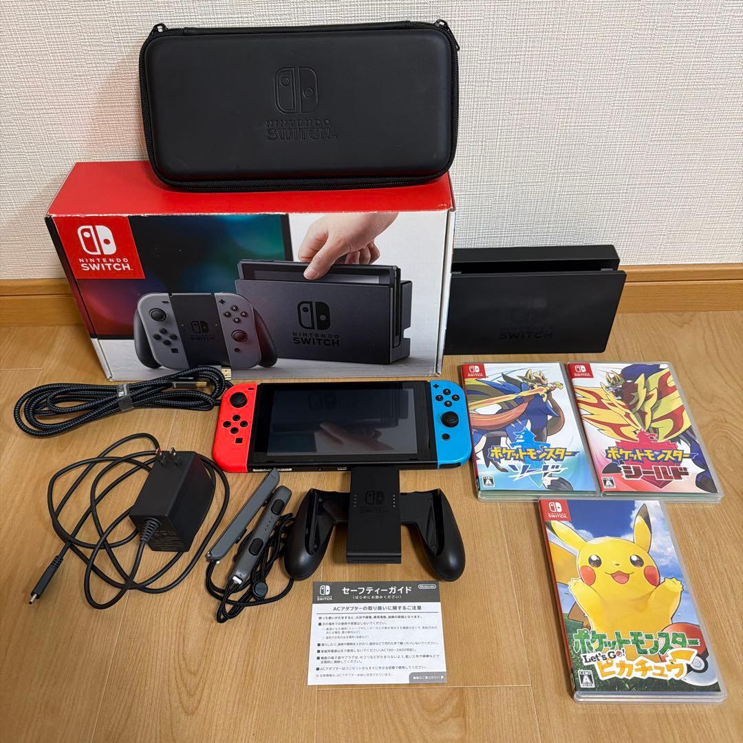 Nintendo Switch 本体 + 本体ケース +ポケモンソフト3本セット