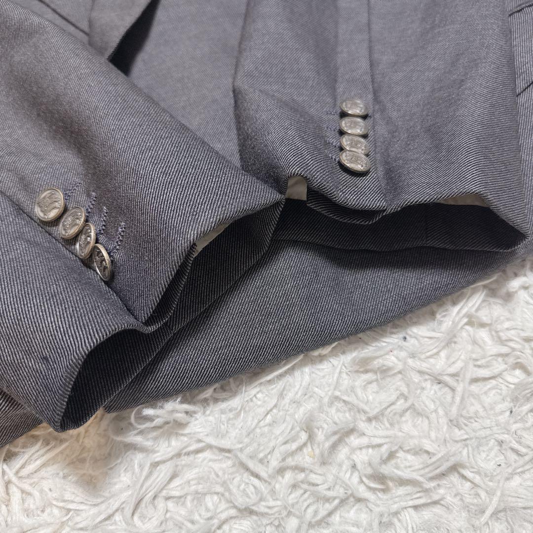 Burberrys ダブルスーツ L AB6 グレーモヘア混 ホースボタン