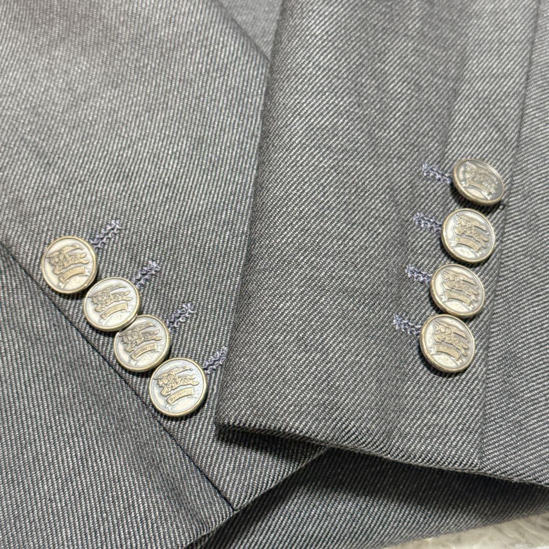Burberrys ダブルスーツ L AB6 グレーモヘア混 ホースボタン