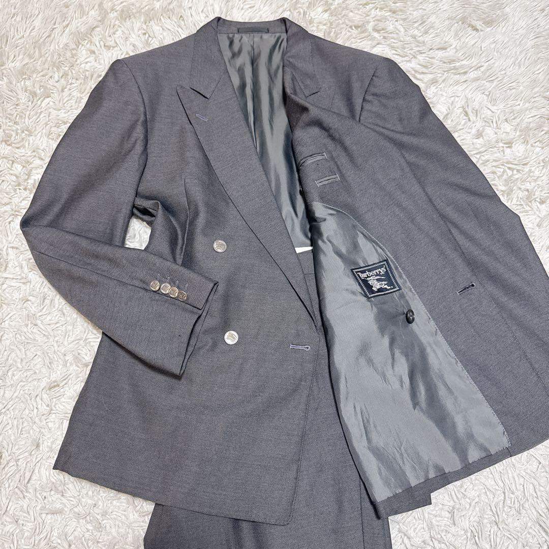 Burberrys ダブルスーツ L AB6 グレーモヘア混 ホースボタン