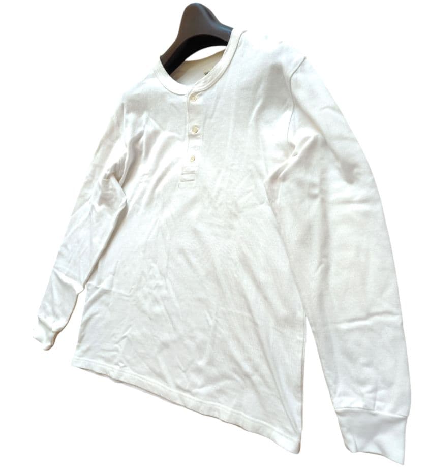 【Ron herman】24AW ハイゲージヘンリーネック長袖シャツ　ホワイト