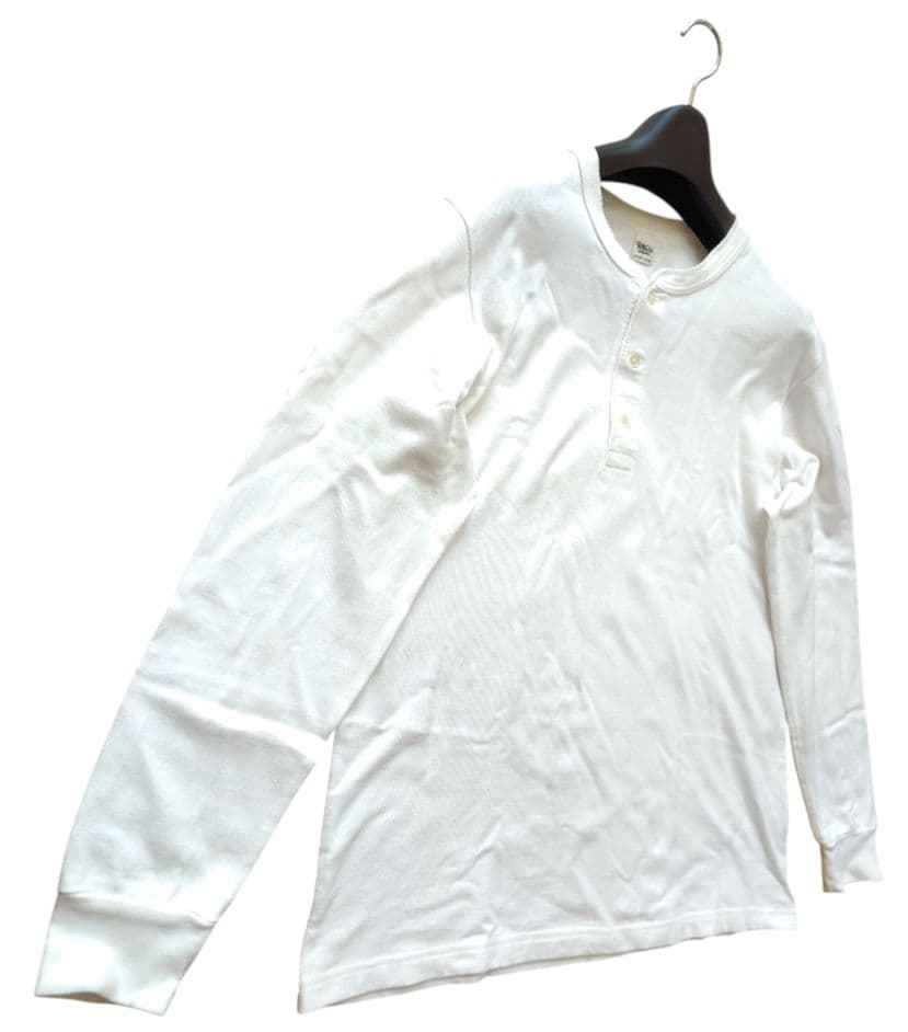 【Ron herman】24AW ハイゲージヘンリーネック長袖シャツ　ホワイト