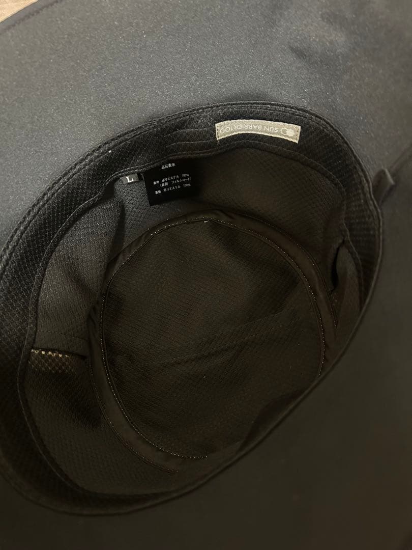 サンバリア　バケットハット(アイボリーLサイズ) ストラップ付き