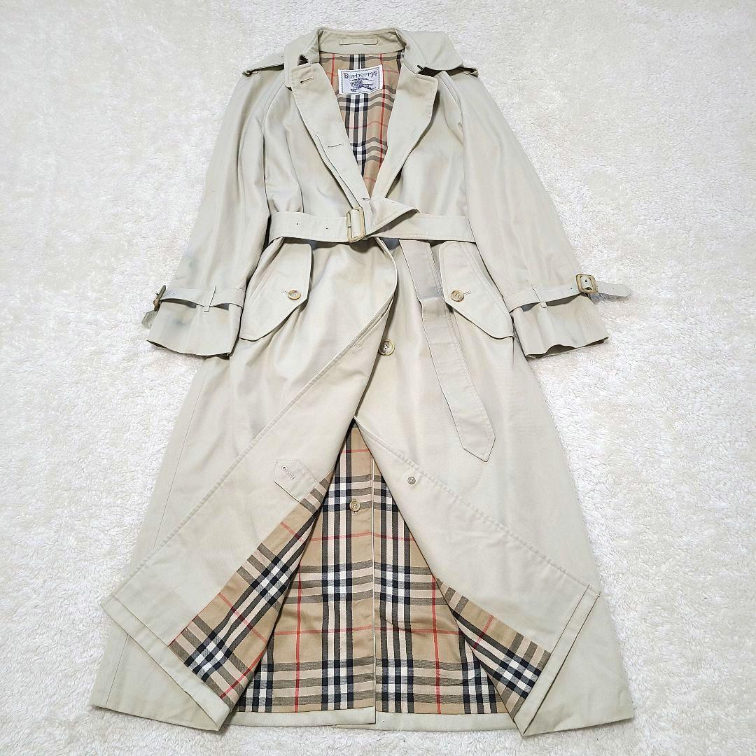 【人気】　バーバリー　トレンチコート　ノバチェック　ロング　ベルト　シングル