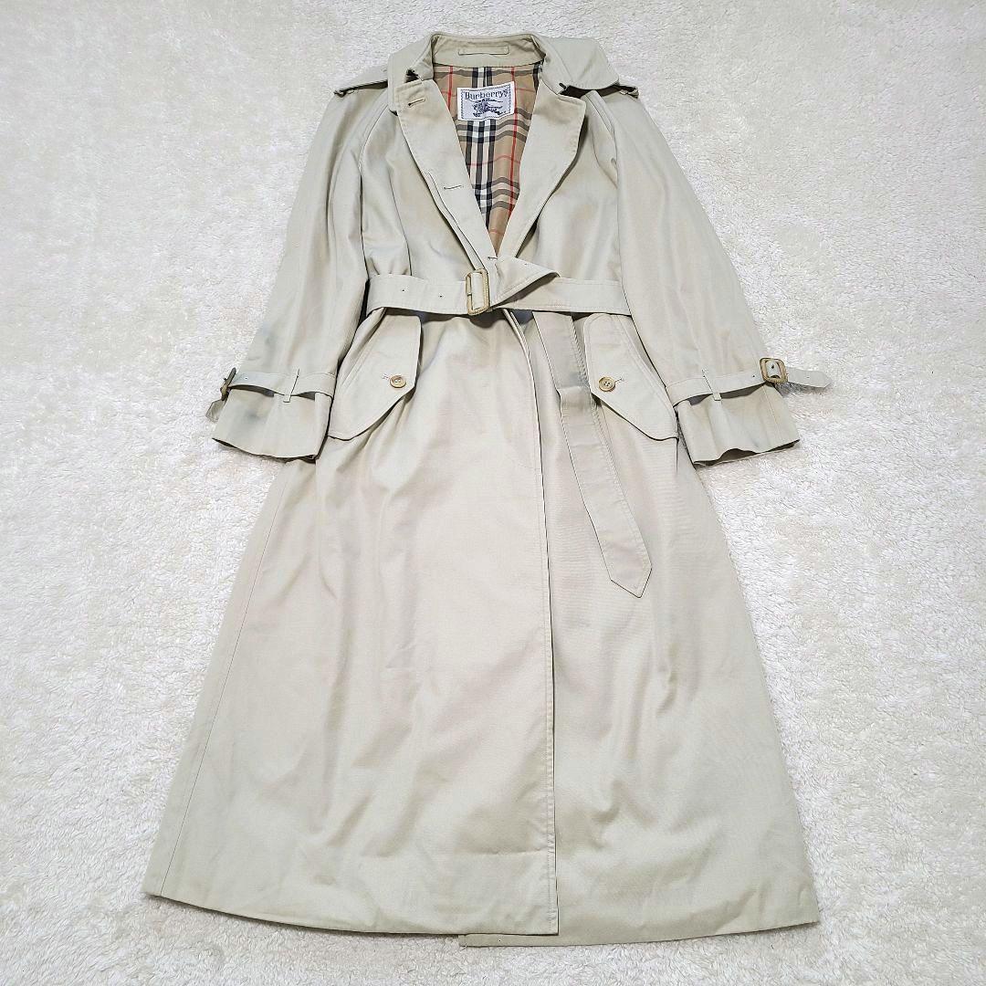 【人気】　バーバリー　トレンチコート　ノバチェック　ロング　ベルト　シングル