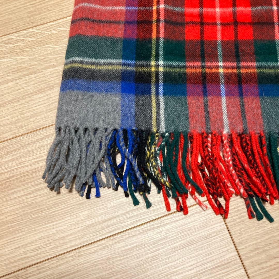 Joshua Ellis ストール　大判　アンゴラ　ウール　　タータンチェック