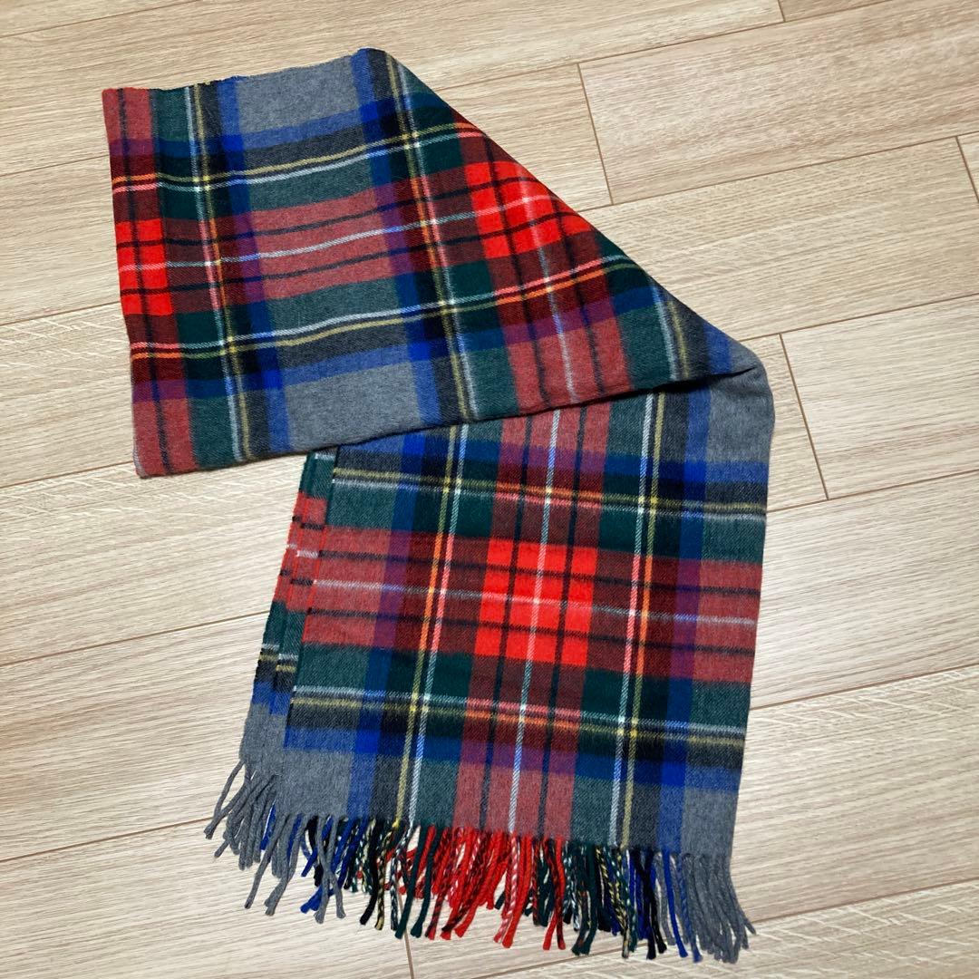 Joshua Ellis ストール　大判　アンゴラ　ウール　　タータンチェック