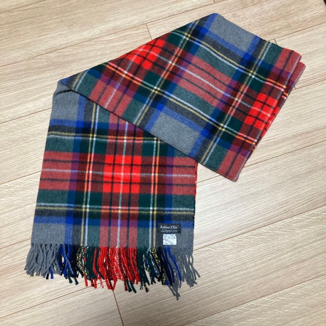 Joshua Ellis ストール　大判　アンゴラ　ウール　　タータンチェック
