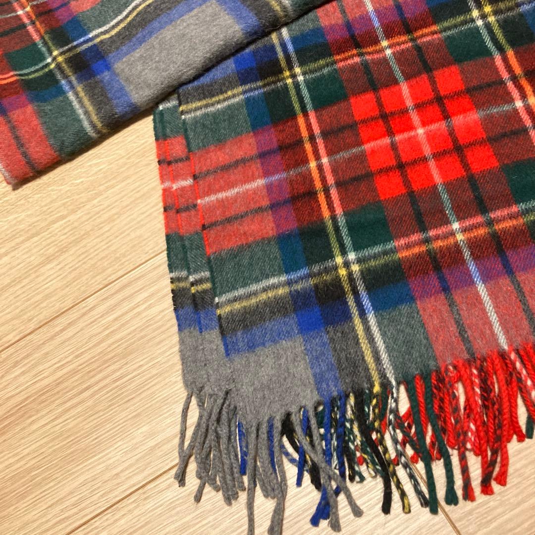 Joshua Ellis ストール　大判　アンゴラ　ウール　　タータンチェック