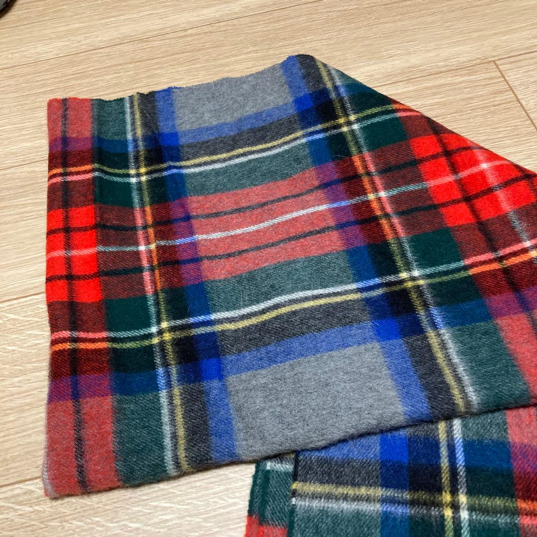 Joshua Ellis ストール　大判　アンゴラ　ウール　　タータンチェック