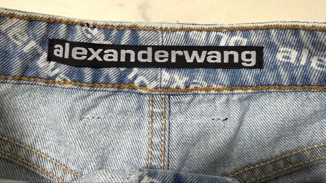 alexanderwang ロゴプリント デニムショートパンツ