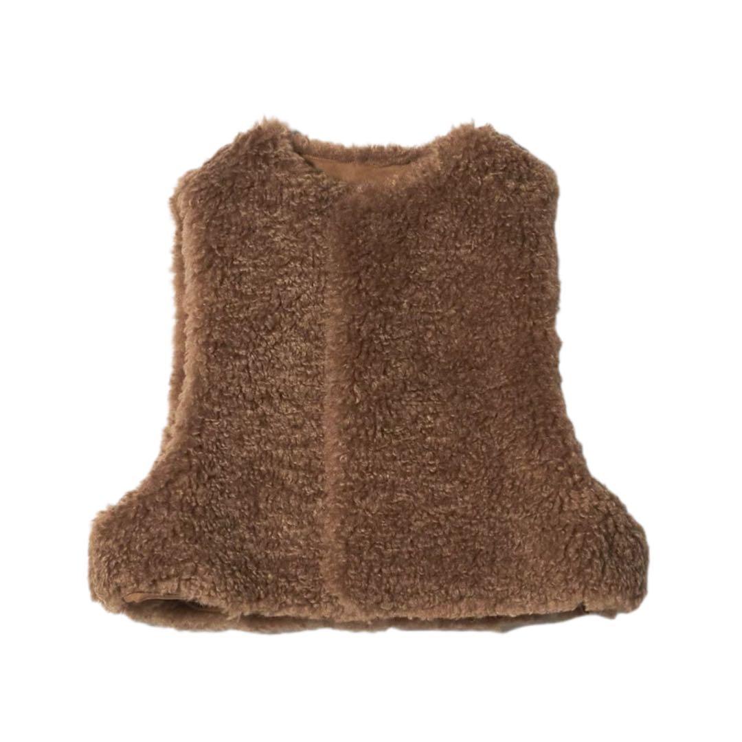 今期新作色　＜HYKE＞クロップド ベスト完売品　マッドブラウン