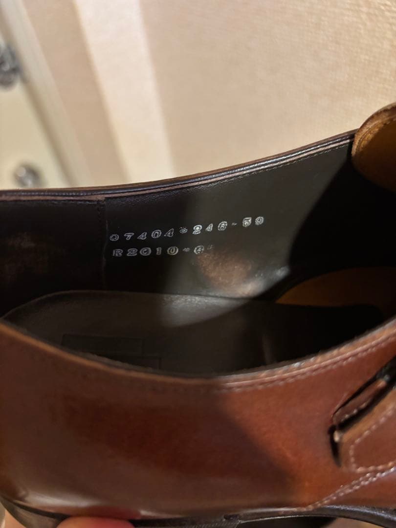 い*～様 三陽山長 源四郎 コードバン ブラウン ダブルモンクストラップ 6.5