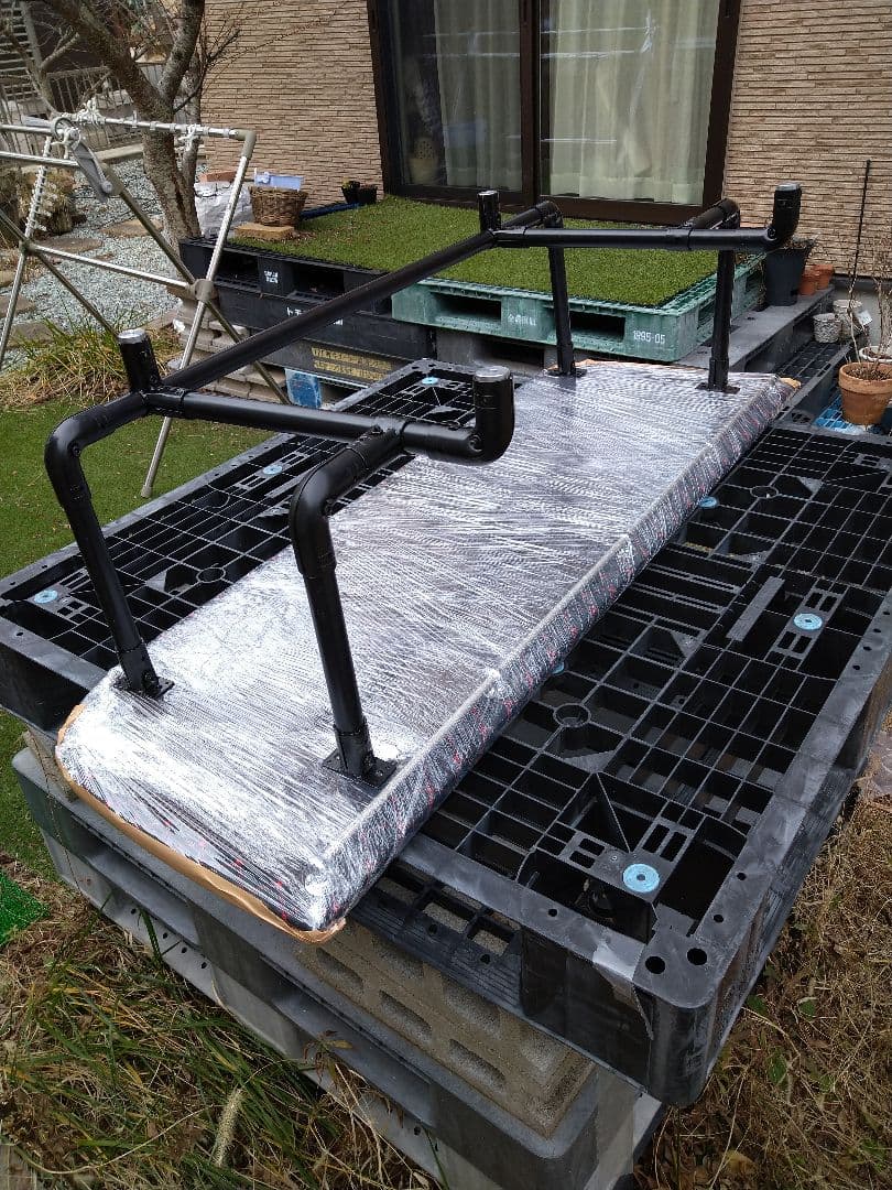 クオン　ハイルーフ　棚　手作り　イレクターパイプ