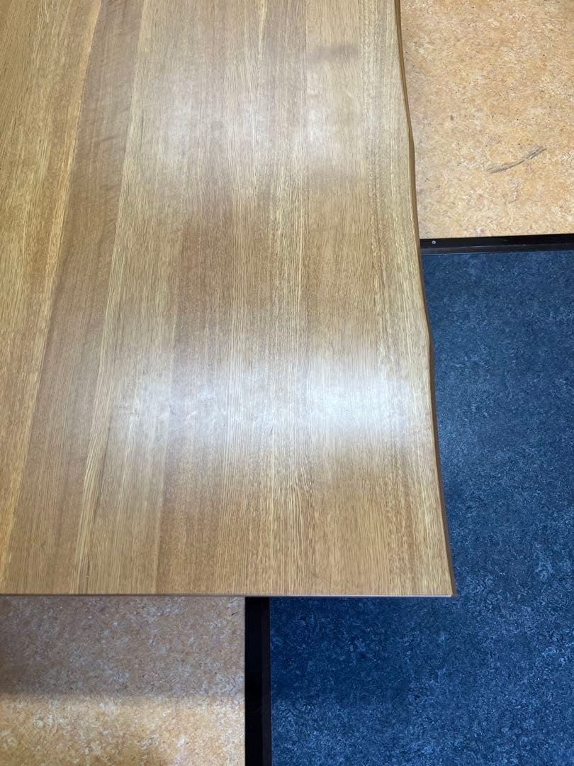 【送料込み】ナラ木　一枚板　ローテーブル　リビングテーブル　オーク材　木製