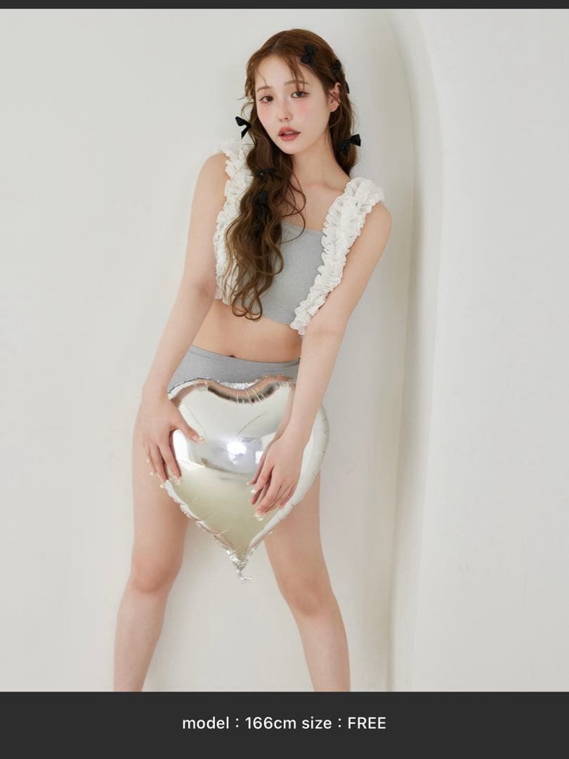 NICE CLAUP swimwear/フリルタンク+ティアードミニ/3点セット