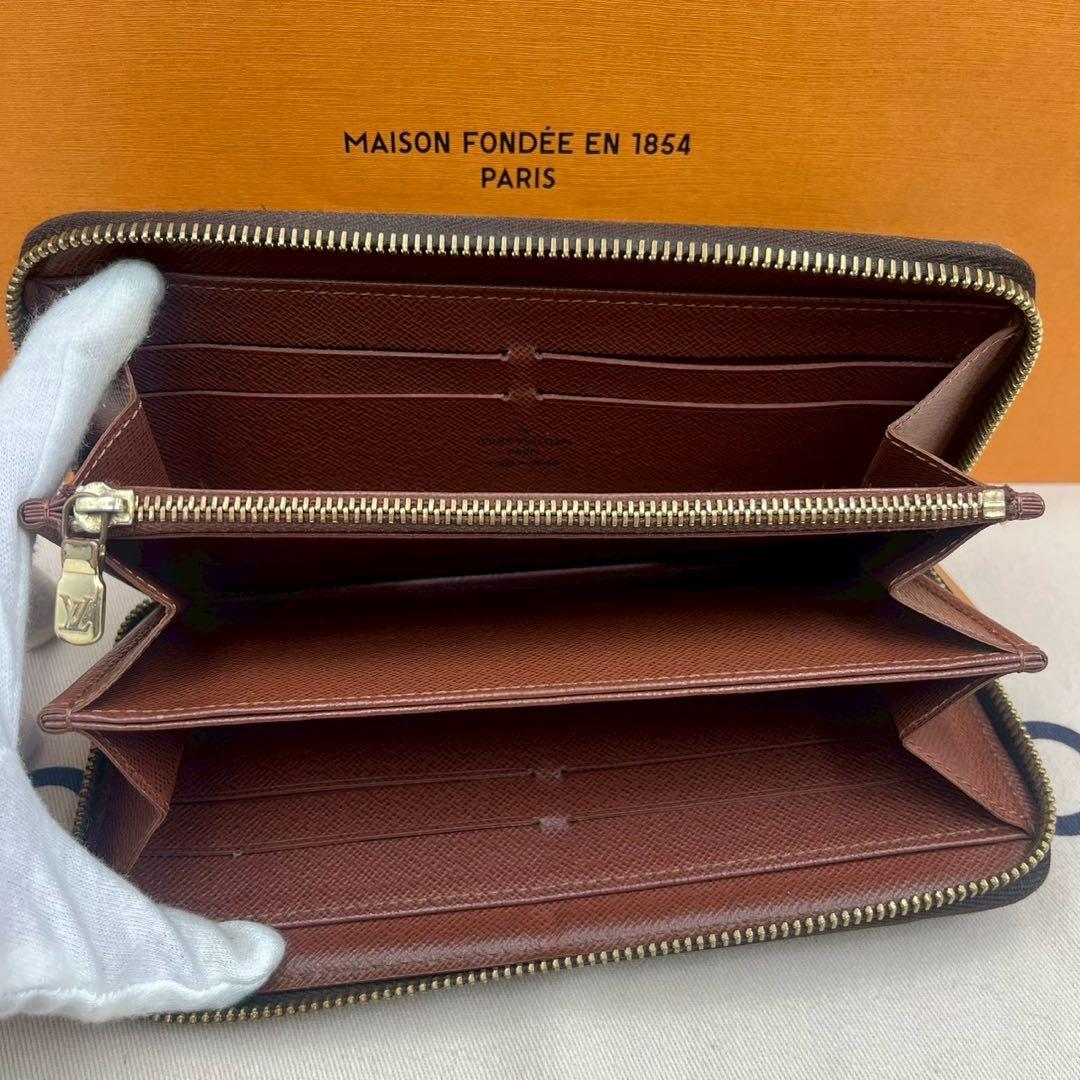 【美品】ルイヴィトン モノグラム ジッピーウォレット ブラウン