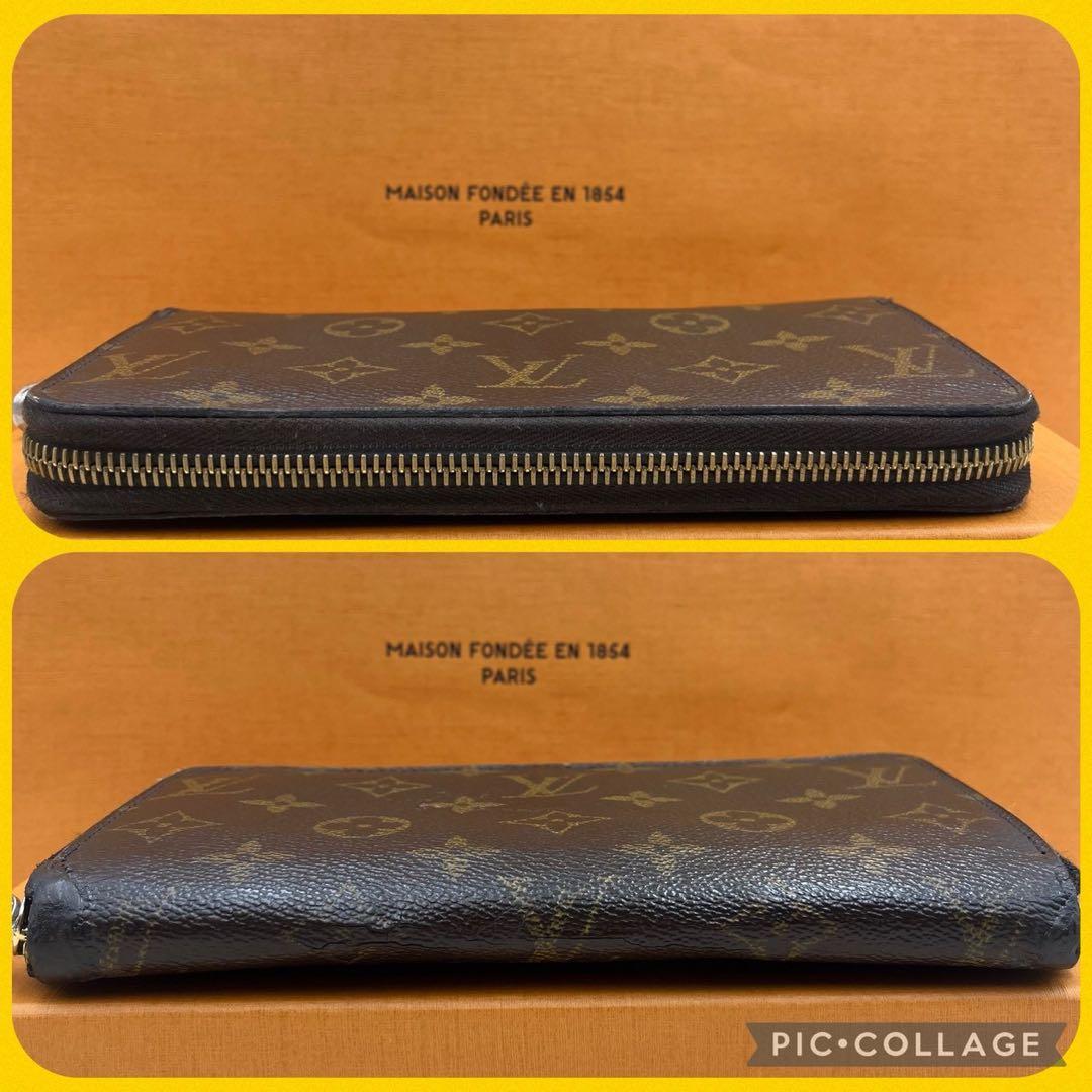 【美品】ルイヴィトン モノグラム ジッピーウォレット ブラウン