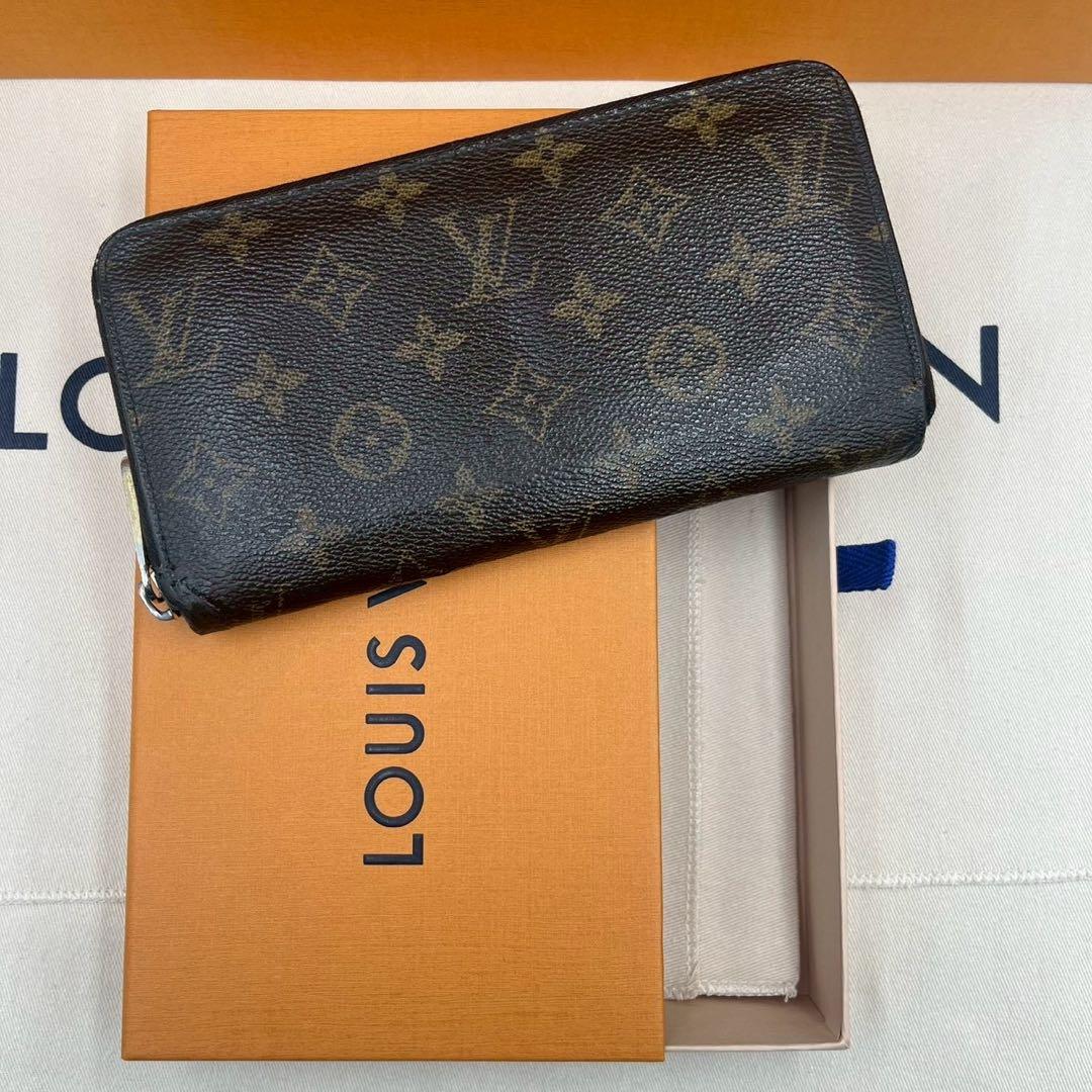 【美品】ルイヴィトン モノグラム ジッピーウォレット ブラウン