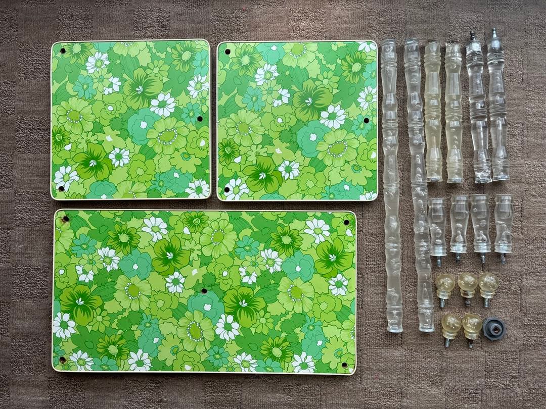 花柄 サイドテーブル 花台 飾り棚 レトロポップ 昭和レトロ