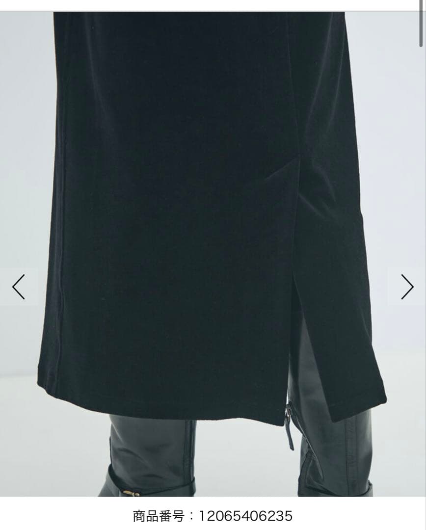 完売 MACPHEE コットンポリエステル ベロア Vネックワンピース