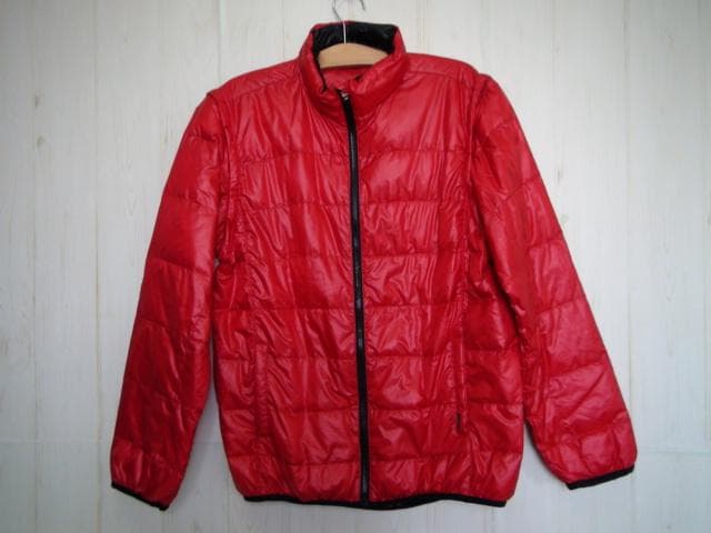 26473　IGNIO メンズ　２way　ダウンジャケト　赤　サイズＬ